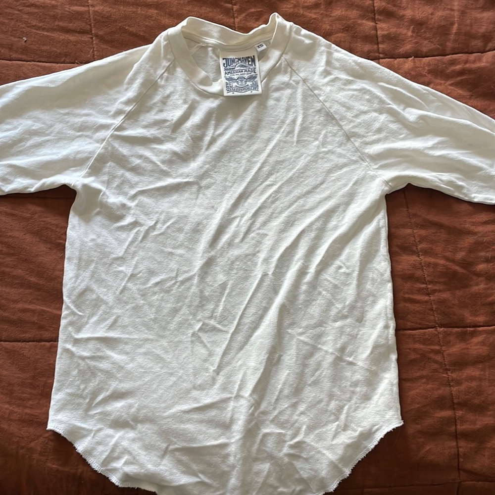 Jungmaven 3/4 sleeve raglan - XS in washed white